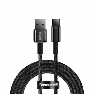 Baseus 倍思 鎢金系列 Type-A to Type-C 快充數據線 黑 100W